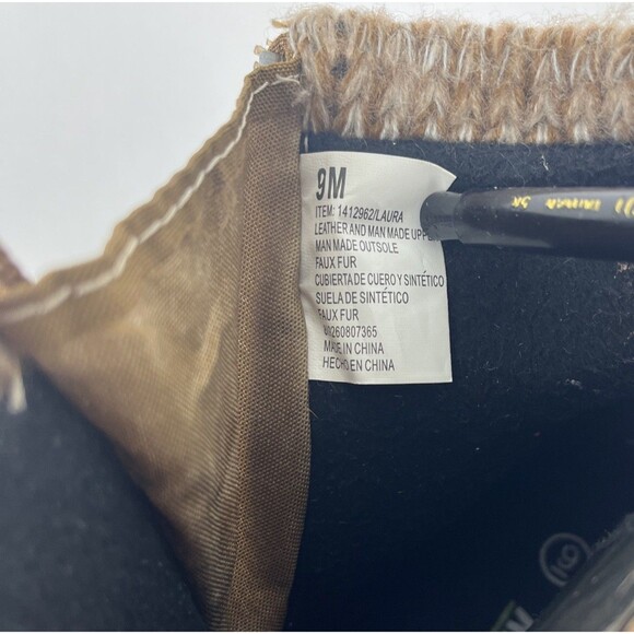 Khombu Suede Ankle Boots Womens SZ 9 Chestnut Zip Faux Fur Outdoors Gorpcore - Picture 10 of 13